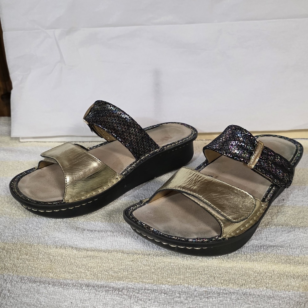 Alegria Women Sandal KAR 283 Glitz Gold Size 9 EUR 39 Shoes Sparkle Adjustable - Picture 5 of 15